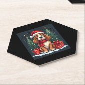 Basset Hound Hund Weihnachten Party Santa Dog Love Untersetzer (angewinkelt)