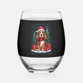 Basset Hound Hund Weihnachten Party Santa Dog Love Weinglas Ohne Stiel (Vorderseite)