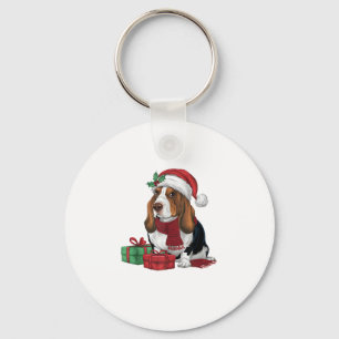 Basset Hound Hund Weihnachten Party Weihnachten We Schlüsselanhänger