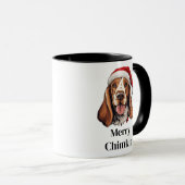 Basset Hound Hund Weihnachtsmannmütze Weihnachten Tasse (VorderseiteRechts)