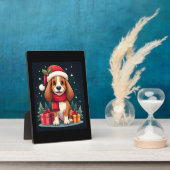 Basset Hound Hund WeihnachtsOutfits Weihnachtsmann Fotoplatte (Seite)