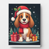 Basset Hound Hund WeihnachtsOutfits Weihnachtsmann Fotoplatte (Vorderseite)