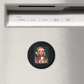 Basset Hound Hund WeihnachtsOutfits Weihnachtsmann Magnet (In Situ (Geschirrspüler))