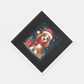 Basset Hound Hund WeihnachtsOutfits Weihnachtsmann Serviette (Ecke)