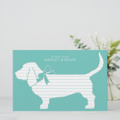 Basset Hound Hund Welpe Briefpapier (Stehend Vorderseite)