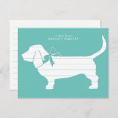 Basset Hound Hund Welpe Dankeskarte (Vorne/Hinten)