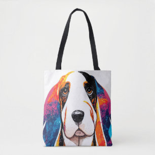 Basset Hound Hund Wildnatur Tierfarbmalerei Tasche