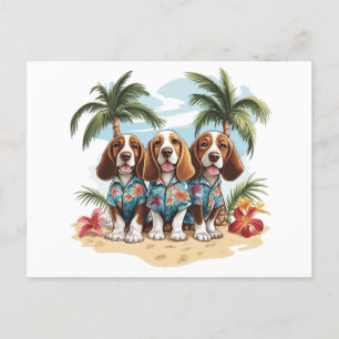 Basset Hound Hunde Hawaiianische Shirts Postkarte