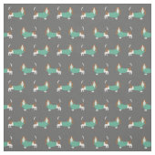 Basset Hound Hunde in Grauen Stoff (Muster)