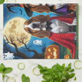 Basset Hound Hunde Pumpkin Halloween Funny Geschirrtuch (Gefaltet)