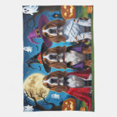 Basset Hound Hunde Pumpkin Halloween Funny Geschirrtuch (Vertikal)
