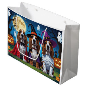Basset Hound Hunde Pumpkin Halloween Funny Große Geschenktüte