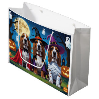 Basset Hound Hunde Pumpkin Halloween Funny Große Geschenktüte