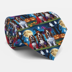 Basset Hound Hunde Pumpkin Halloween Funny Krawatte