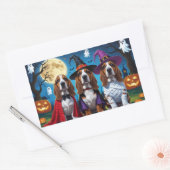 Basset Hound Hunde Pumpkin Halloween Funny Rechteckiger Aufkleber (Umschlag)