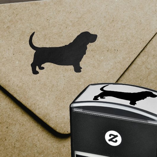 Basset Hound Hunde Rasse Silhouette Permastempel