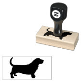 Basset Hound Hunde Silhouette Gummi Briefmarke Gummistempel (Stempel)