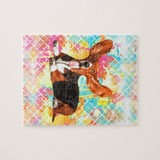 Basset Hound-Hundefliegen-Ohren Puzzle (Horizontal)