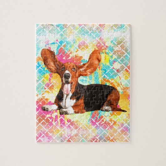 Basset Hound-Hundefliegen-Ohren Puzzle (Vertikal)
