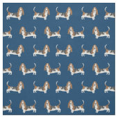 Basset Hound Hundeschwache blau Stoff (Muster)