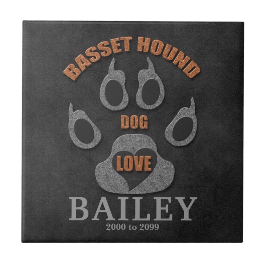 Basset Hound-Hundezucht-Denkmal-Fliese Fliese (Vorderseite)