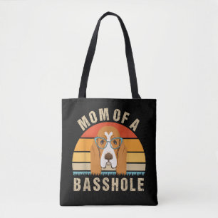 Basset Hound-Hündin präsentiert Lustige Mama eines Tasche