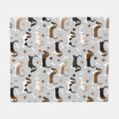 Basset Hound Hundknochen und Paare Fleecedecke (Vorderseite (Horizontal))
