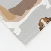 Basset Hound Hundknochen und Paare Fleecedecke (Ecke)