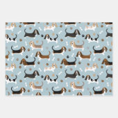 Basset Hound Hundknochen und Paare Geschenkpapier Set (Vorderseite)