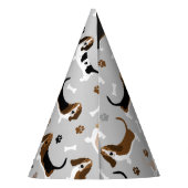 Basset Hound Hundknochen und Paare Partyhütchen (Rückseite)