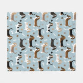 Basset Hound Hundknochen und Paws Fleece Blanken (Vorderseite (Horizontal))