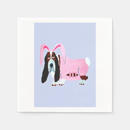 Basset Hound im Hasenkostüm Serviette (Vorderseite)