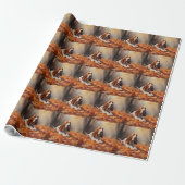 Basset Hound im Herbst Leaves Fall Inspiriert Geschenkpapier (Ungerollt)