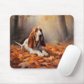 Basset Hound im Herbst Leaves Fall Inspiriert Mousepad (Mit Mouse)