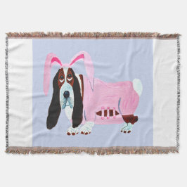Basset Hound in bunny costume Decke