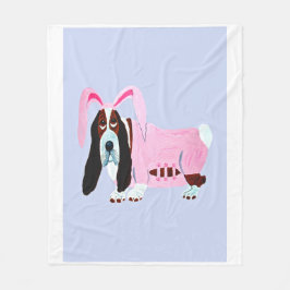 Basset Hound in bunny costume Fleecedecke