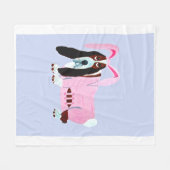 Basset Hound in bunny costume Fleecedecke (Vorderseite (Horizontal))