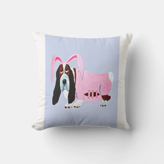 Basset Hound in Bunny suit Kissen (Vorderseite)