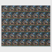 Basset Hound in einem Weihnachtsdoghaus Geschenkpapier (Flach)