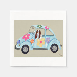 Basset Hound in Hippie-Auto Serviette