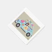 Basset Hound in Hippie-Auto Serviette (Ecke)