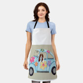 Basset Hound in Hippie car All-Over Print Apron Schürze (Getragen)