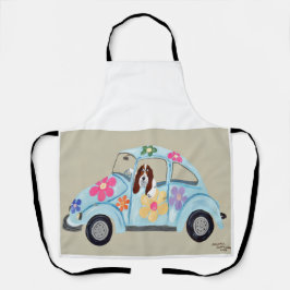 Basset Hound in Hippie car All-Over Print Apron Schürze