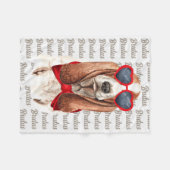 Basset Hound in Liebe mit Hundenname Fleecedecke (Vorderseite (Horizontal))