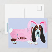 Basset Hound In Pink Bunny Suit Postkarte (Vorne/Hinten)