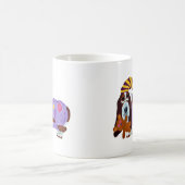 Basset Hound in PJ's with teddy bear mug Kaffeetasse (Mittel)