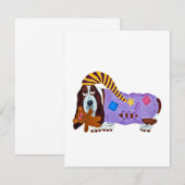 Basset Hound in PJs with teddy bear RSVP Karte (Vorne/Hinten)