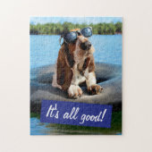 Basset Hound in Sonnenbrille Puzzle (Vertikal)