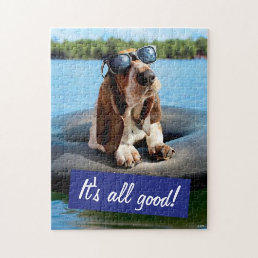 Basset Hound in Sonnenbrille Puzzle (Vertikal)