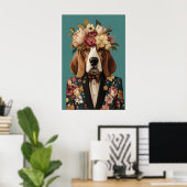 Basset Hound In Suit Poster, Basset Hound Poster (Heimbüro)